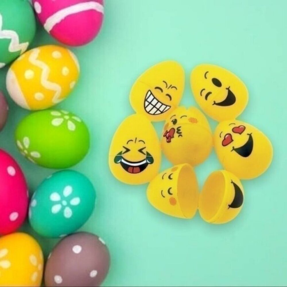 Easter Emoji Plastic Easter Eggs 2 1/2” 48 Piece